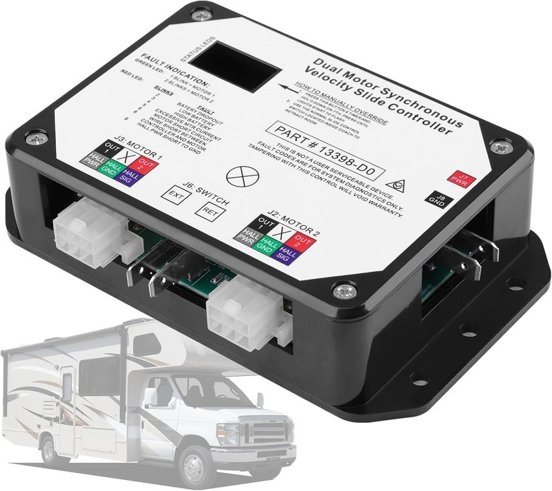 REENKEY 13398-D0 RV Dual Motor Synchronous Velocity Slide Controller Compatible with Lippert in-Wall Slide-Out Controller,Replacement for Controller V-Sync II,Replace Part 13398-C2 - Image 1